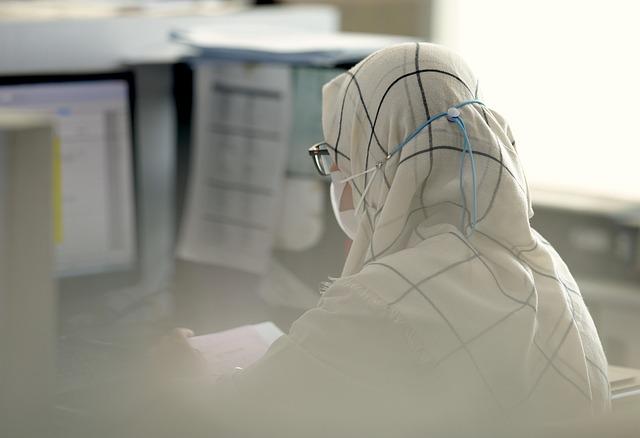 woman, administrator, computer, concentration, hijab, mask, muslim, hijab, hijab, hijab, hijab, hijab, muslim, muslim, muslim